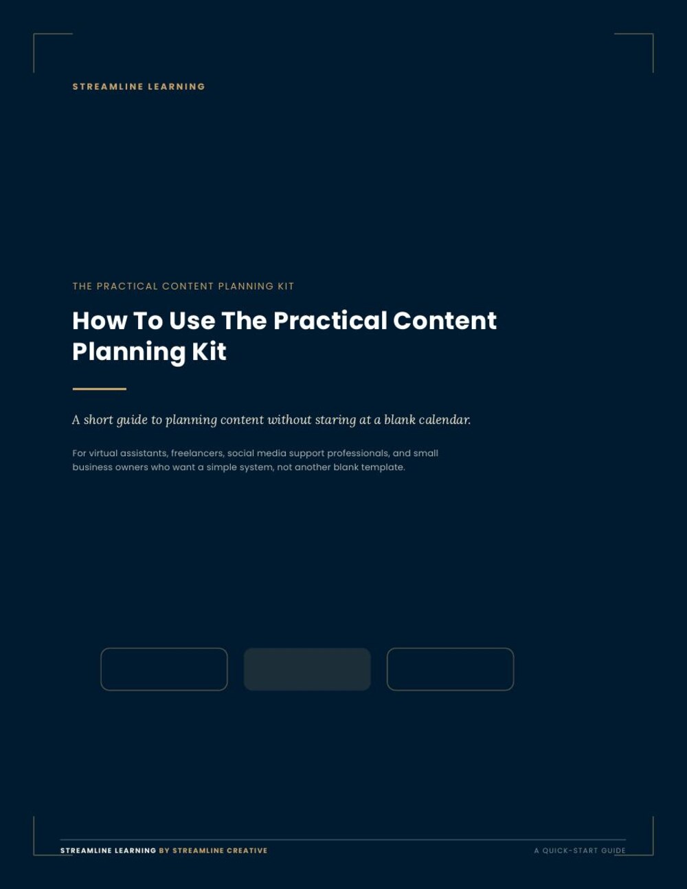 Cover page of the Practical Content Planning Kit quick-start guide